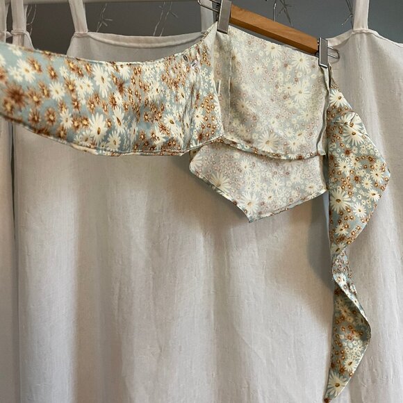 Silky Floral Hankerchief Strapless Top - Picture 5 of 7